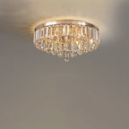Modern Luxury Round Iron Crystal Beads 6/9-Light Flush Mount Ceiling Light For Living Room Lumendat