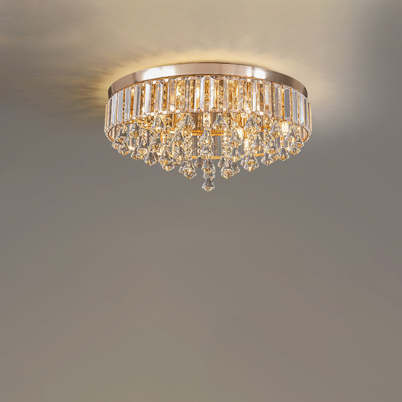 Modern Luxury Round Iron Crystal Beads 6/9-Light Flush Mount Ceiling Light For Living Room Lumendat