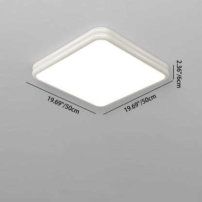 Modern Minimalist Square Rectangle Double Layer Iron Acrylic LED Flush Mount Ceiling Light for Bedroom