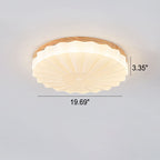 Japanese Minimalist Round Wood Acrylic LED Flush Mount Lighting Lumendat