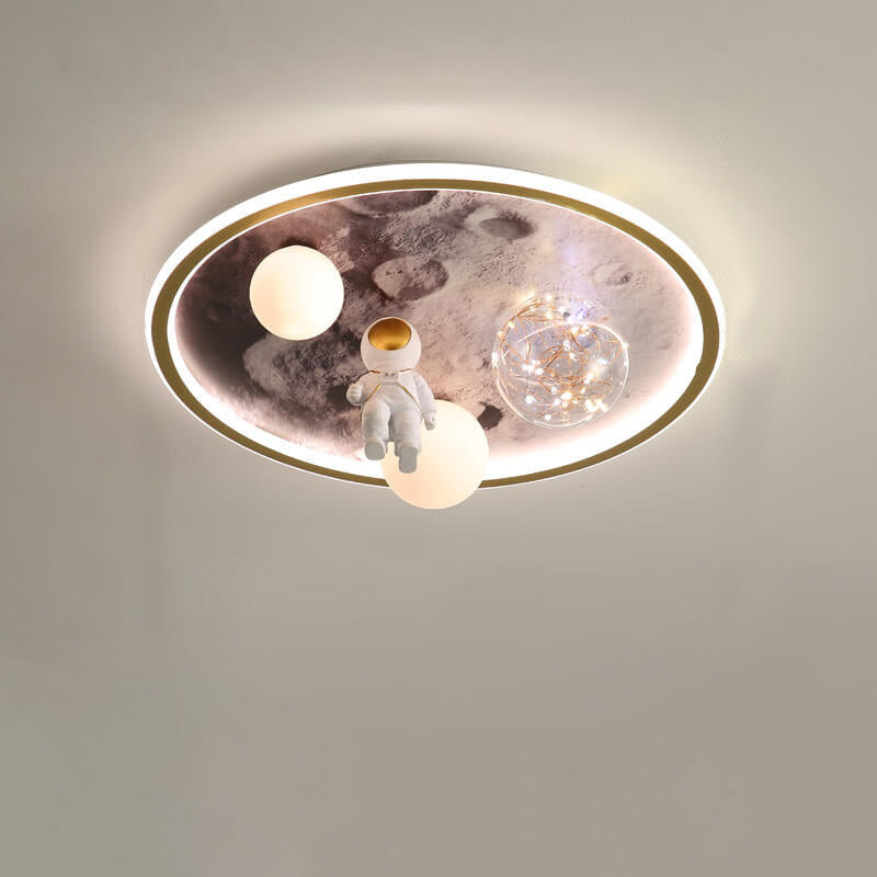 Lumendat Cartoon Childlike Creative Spaceman Design LED Flush Mount Light Lumendat