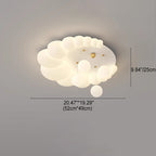 Lumendat Contemporary Nordic Kids Iron PE Elliptical Round Ball Flower Moon LED Flush Mount Ceiling Light For Bedroom Lumendat