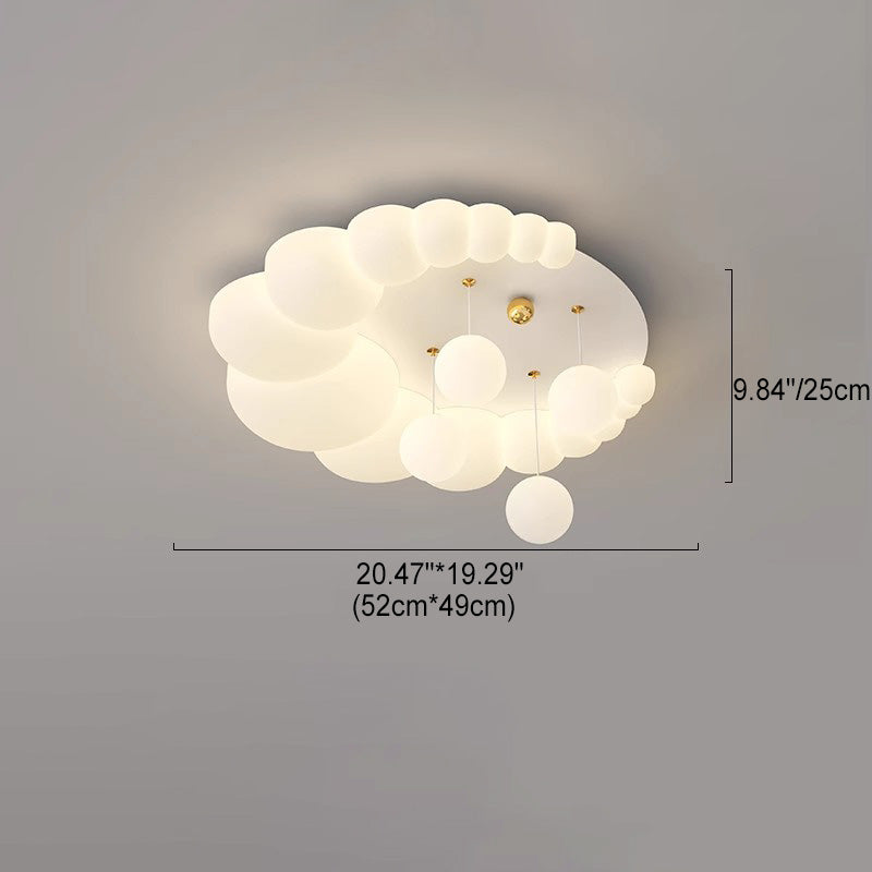 Lumendat Contemporary Nordic Kids Iron PE Elliptical Round Ball Flower Moon LED Flush Mount Ceiling Light For Bedroom Lumendat