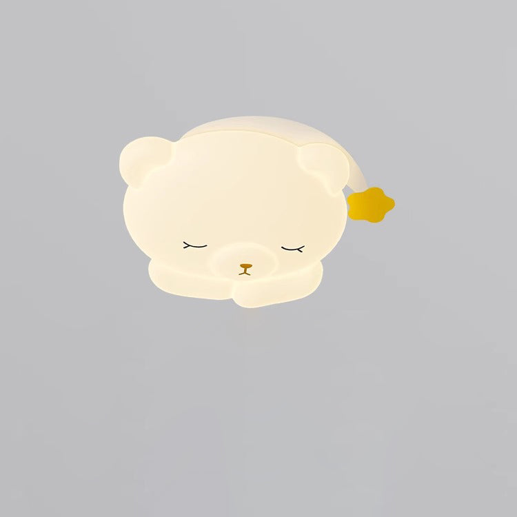 Lumendat Modern Art Deco Kids Iron PE Bear LED Flush Mount Ceiling Light For Bedroom Lumendat