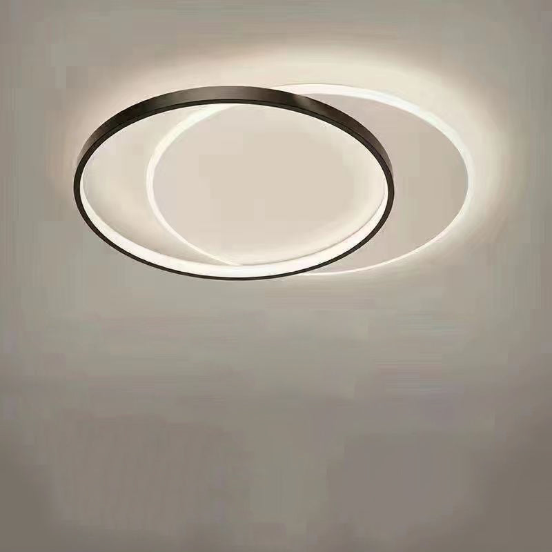 Modern Minimalist Square Round Iron Acrylic LED Flush Mount Ceiling Light for Living Room