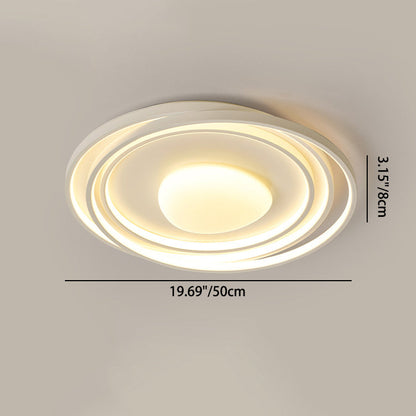 Modern Minimalist Round Iron Acrylic LED Flush Mount Ceiling Light for Living Room