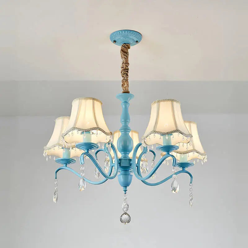 Modern Creative Cone Iron Crystal Fabric 5/6/8 Light Chandelier Lumendat