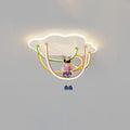 Lumendat Contemporary Creative Cartoon Astronaut Cloud Iron Aluminum Rainbow Curve LED Kids Flush Mount Ceiling Light For Bedroom Lumendat