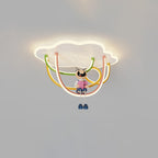 Lumendat Contemporary Creative Cartoon Astronaut Cloud Iron Aluminum Rainbow Curve LED Kids Flush Mount Ceiling Light For Bedroom Lumendat