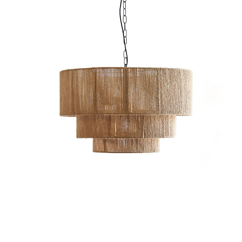 Contemporary Boho Iron Twine Round 3-light Pendant Light for Dining Room
