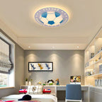 Modern Art Deco Soccer Ball Round Acrylic Iron LED Flush Mount Ceiling Light for Living Room