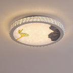 Modern Luxury Enamel Crystal Round LED Flush Mount Ceiling Light Lumendat