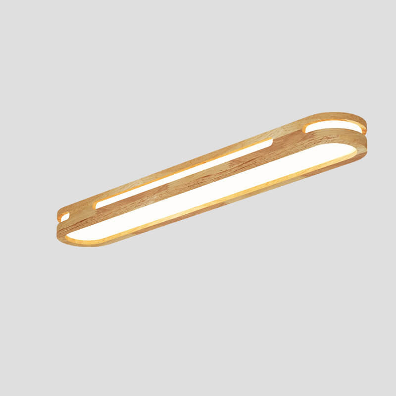 Nordic Minimalist Solid Wood Acrylic Ring LED Flush Mount Ceiling Light BulbSquare