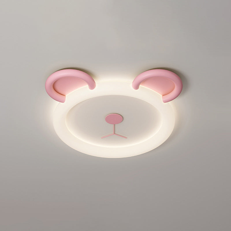 Lumendat Contemporary Creative Cartoon Panda PE Resin LED Kids Flush Mount Ceiling Light For Bedroom Lumendat