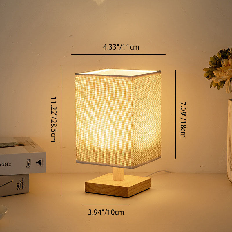 Contemporary Creative Fabric Square USB LED Table Lamp For Bedroom Lumendat