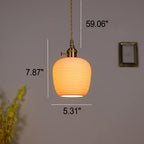Nordic Japanese Ceramic Brass Oval 1-light Pendant Light BulbSquare