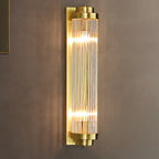 Traditional European Iron Glass Cylinder 2-Light Wall Sconce Lamp For Living Room
