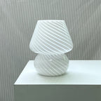 Modern Minimalist Striped Mushroom Glass 1-Light Table Lamp Lumendat