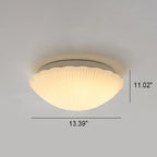 Modern French Cream Shell Glass LED Flush Mount Ceiling Light BulbSquare
