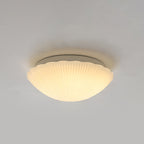 Modern French Cream Shell Glass LED Flush Mount Ceiling Light BulbSquare