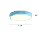 Nordic Macaron Diamond Geometry Iron Acrylic LED Flush Mount Ceiling Light BulbSquare
