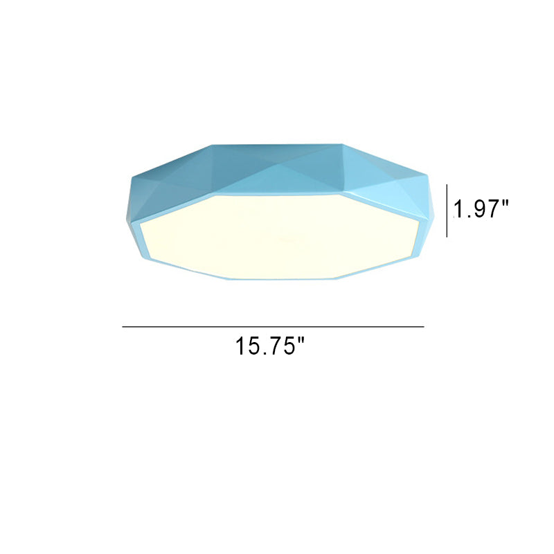 Nordic Macaron Diamond Geometry Iron Acrylic LED Flush Mount Ceiling Light BulbSquare