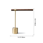 Nordic Minimalist Wood Grain Cylindrical Strip Hardware Base LED Table Lamp Lumendat
