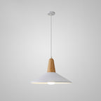Nordic Minimalist Macaron Solid Color Aluminum Wood 1-light Pendant Light BulbSquare