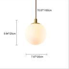 Contemporary Nordic Minimalist White Orb 1-Light Pendant Light For Bedroom Lumendat