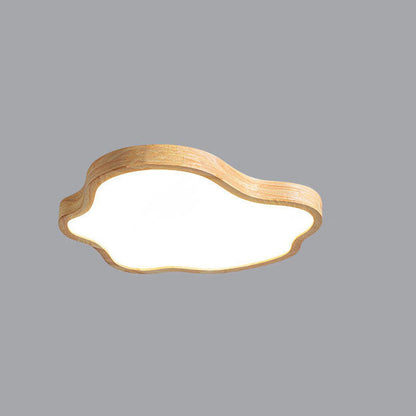 Japanese Minimalist Log Clouds Acrylic LED Flush Mount Ceiling Light