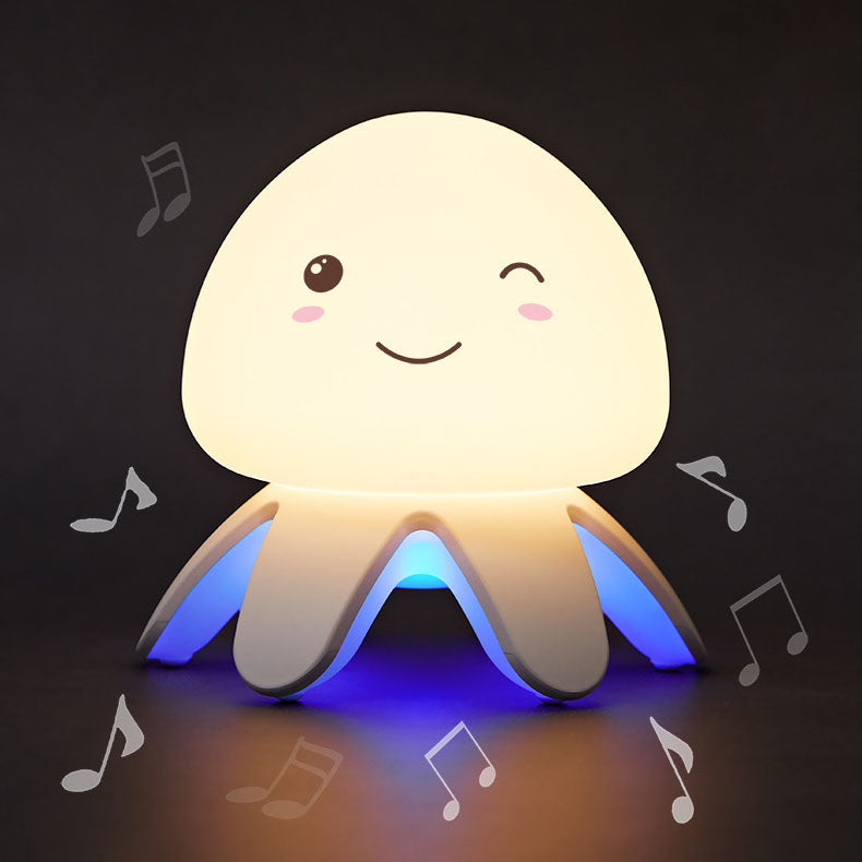 Creative Silicone Jellyfish Music USB Rechargeable Remote Control LED Night Light Table Lamp Lumendat
