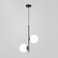 Modern Minimalist Iron Glass Round Ball Branch 2-Light Chandelier for Living Room Lumendat