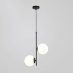 Modern Minimalist Iron Glass Round Ball Branch 2-Light Chandelier for Living Room Lumendat