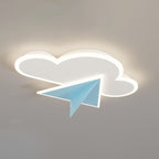 Lumendat Creative Cartoon Clouds Airplane LED Kids Flush Mount Ceiling Light Lumendat