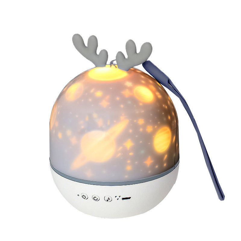 Lumendat Contemporary Creative Kids Projectable Round Rabbit Deer ABS LED Table Lamp For Bedroom Lumendat