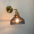 Nordic Dome Glass Shade Brass 1-Light Wall Sconce Lamp