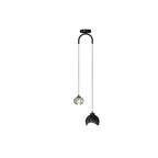 Light Luxury Simple Crystal Ball Metal 2-light Curve Pendant Light