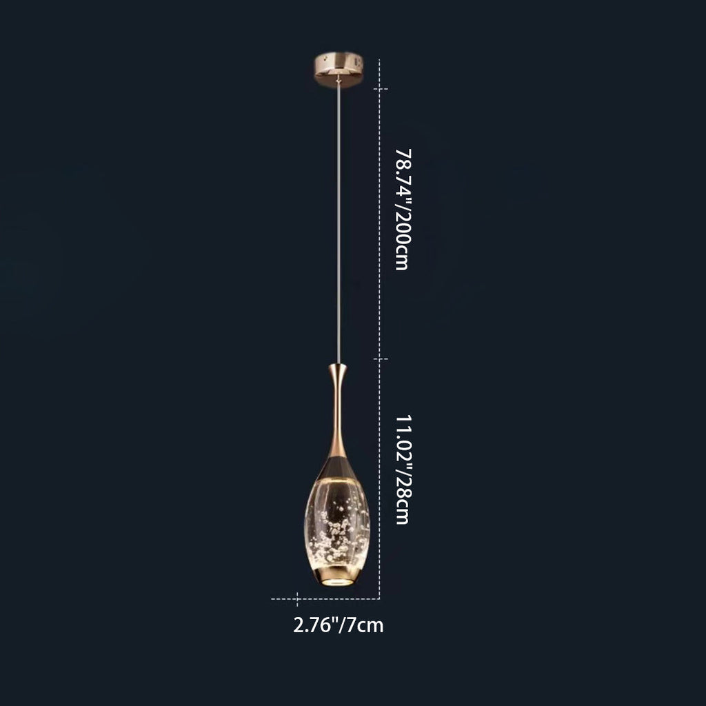 Contemporary Luxury Aluminum Water Drop Crystal LED Pendant Light for Living Room