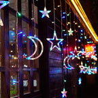 LED Solar Star Moon Curtain Light Christmas Outdoor Patio Decorative Camping String Lights Lumendat