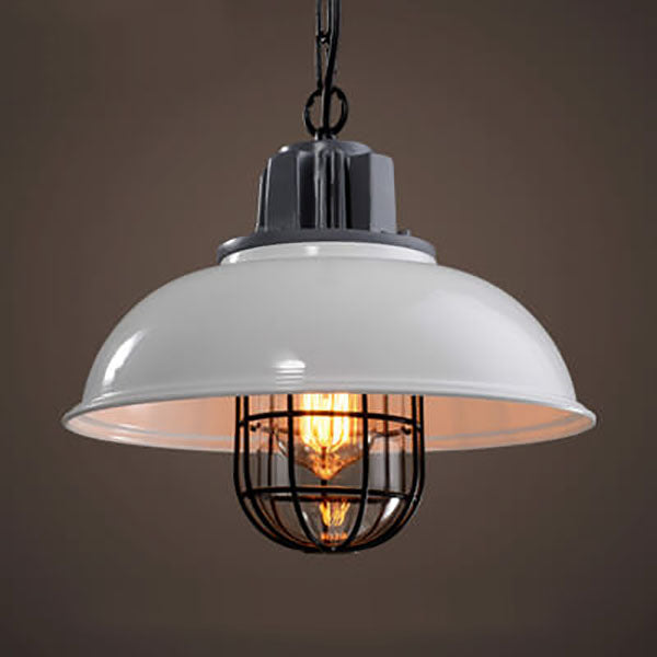 Vintage Industrial Iron Pot Lid Dome 1-light Pendant Light BulbSquare