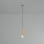 Contemporary Luxury Full Copper Water-ripple Glass Shade 1-light Pendant Light for Living Room
