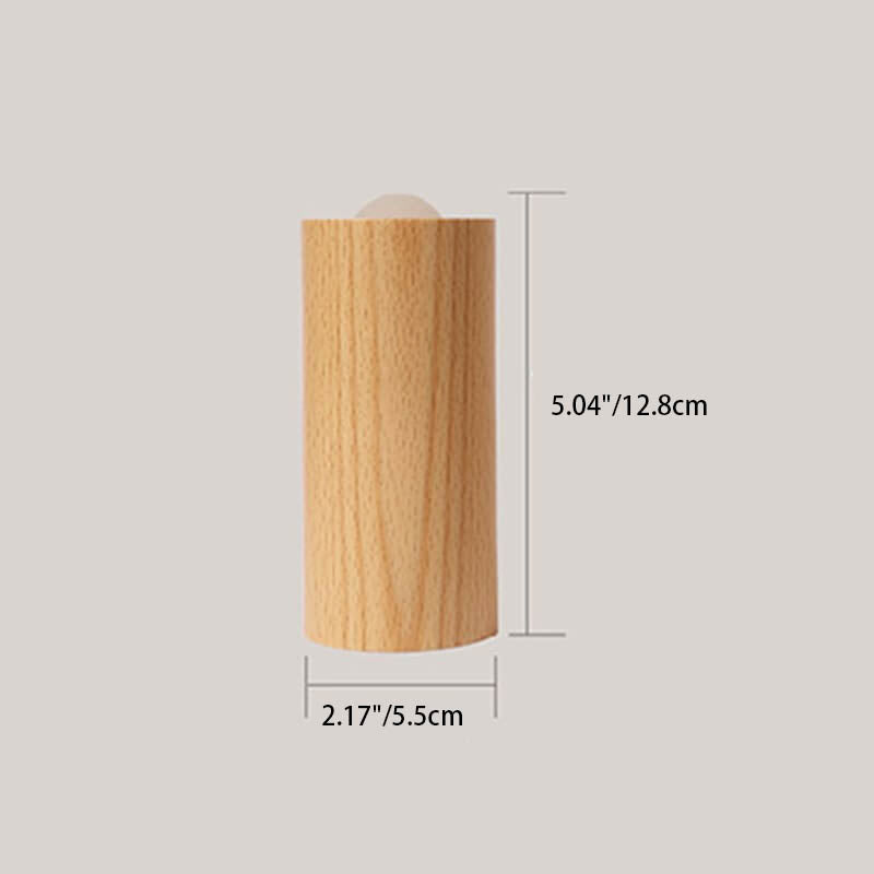 Modern Simple Wooden Cylindrical USB LED Table Lamp Lumendat