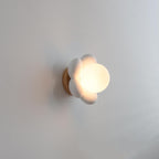 Nordic Creative Flower Shaped Ceramic Wood 1-Light Wall Sconce Lamp