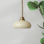 Traditional French Oval Iron Glass 1-light Pendant Light for Bedroom BulbSquare