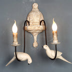 Vintage Rustic Wooden Bird Sconce 1/2 Light Wall Sconce Lamp Lumendat