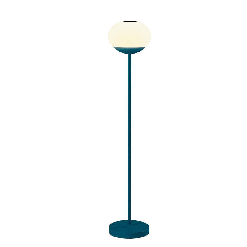 Solar Modern Minimalist Wrought Iron PE Oval LED Outdoor Standing Floor Lamp Lumendat