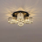 Modern Luxury Diamond Shaped Iron Crystal 3/4/5/6 Light Semi-Flush Mount Ceiling Light Lumendat