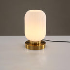 Nordic Striped Glass Oval Design 1-Light Table Lamp Lumendat