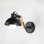 Modern Nordic Iron Semicircle Adjustable Wooden Lamp Arm 1-Light Wall Sconce Lamp Lumendat