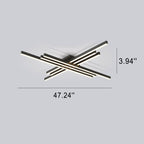 Industrial Aluminum Creative Geometric Line LED Flush Mount Light BulbSquare